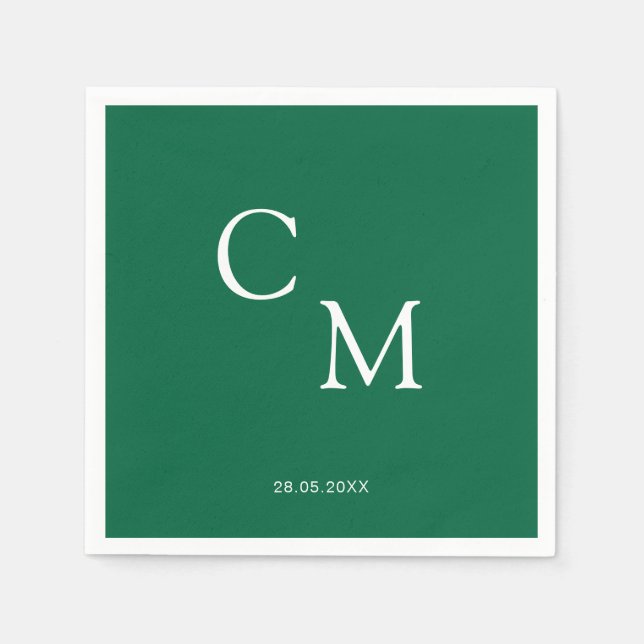 Simple elegant monogram napkin (Front)