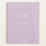 Simple, elegant monogram planner<br><div class="desc">Modern,  simple,  elegant monogram planner,  purple.
Just edit your product in a few minutes. You can change the font/size/colour and position using "further personalize".</div>