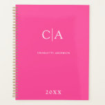 Simple, elegant monogram planner<br><div class="desc">Modern,  simple,  elegant monogram planner,  pink.
Just edit your product in a few minutes. You can change the font/size/colour and position using "further personalize".</div>