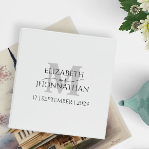 Simple Elegant Monogram Wedding Album Binder