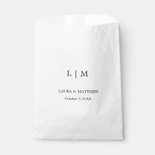 Simple Elegant Monogram Wedding Favour Bag