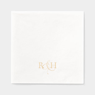 Simple Elegant Monogram Wedding  Foil Napkins