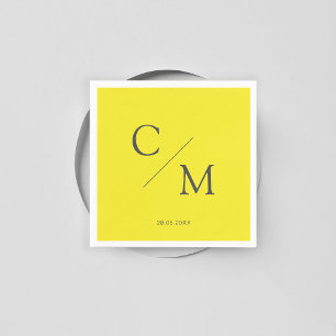 Simple Elegant Monogram Yellow Napkin