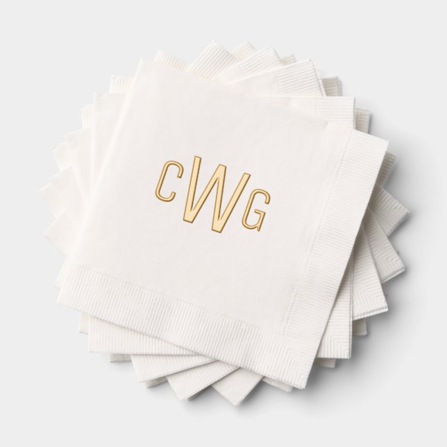Simple Élégant Monogramme de 3 Lettres Initiales # (Insitu (empilé))