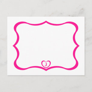 Simple Elegant Monogrammed Postcard #Pink