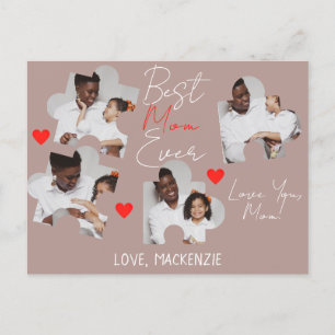 Simple Elegant Mothers Day Puzzle Photo Collage Holiday Postcard