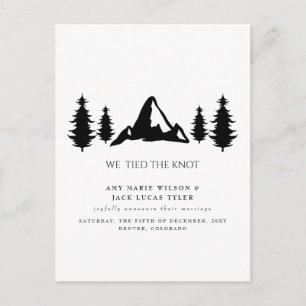 Simple Elegant Mountain Pine Wedding Announcement  Postcard