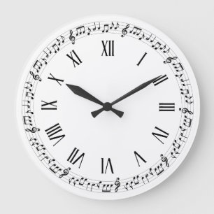 Simple Elegant Musical Notes   Wall Clock