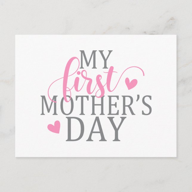 Simple & Elegant My First Mother's Day | Postcard (Front)