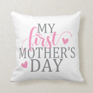 Simple Elegant My First Mother's Day Throw Pillow