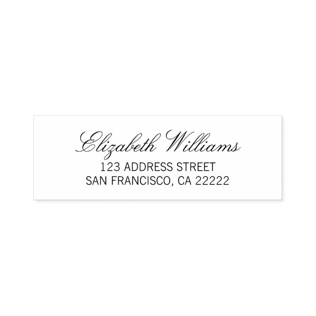 Simple Elegant Name and Address Self Inking Stamp (Design)