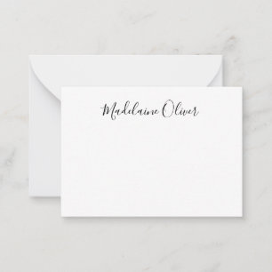 Simple Elegant Name Black and White Card