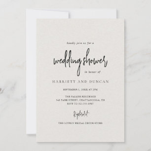 Simple Elegant Neutral Beige Wedding Shower Invitation