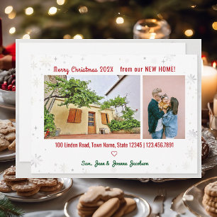 Simple Elegant  New Home for Christmas Photos  Announcement