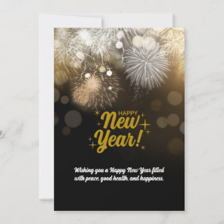 Simple Elegant New Year Wishes Holiday Card
