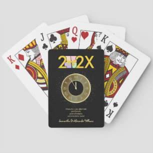 Simple Elegant New Year's Eve Gift Box Bow Playing Cards