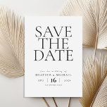 Simple Elegant Non-Photo Wedding Save the Date<br><div class="desc">Simple modern wedding save the date with elegant typography in black and white colour.</div>
