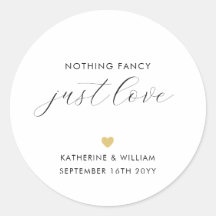 Simple Elegant Nothing Fancy Just Love Gold Heart 