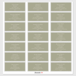 Simple Elegant Olive Green Guest Address Labels
