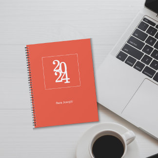 Simple Elegant Orange Weekly Monthly Planner