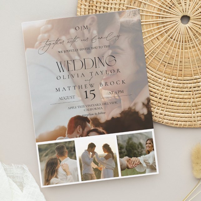 Simple Elegant Overlay  Photo Wedding Invitation (Creator Uploaded)