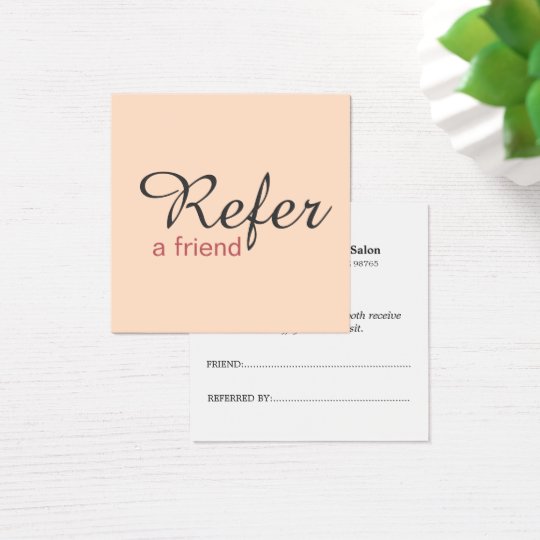 Simple Elegant Pale Pink Referral Card Beauty