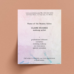 Simple Elegant Pastel Makeup Artist Flyer