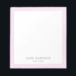 Simple Elegant Pastel Pink Leather Border Notepad<br><div class="desc">For additional matching marketing materials,  custom design or
logo inquiry,  please contact me at maurareed.designs@gmail.com and I will reply within 24 hours.
For shipping,  card stock inquires and pricing contact Zazzle directly.</div>