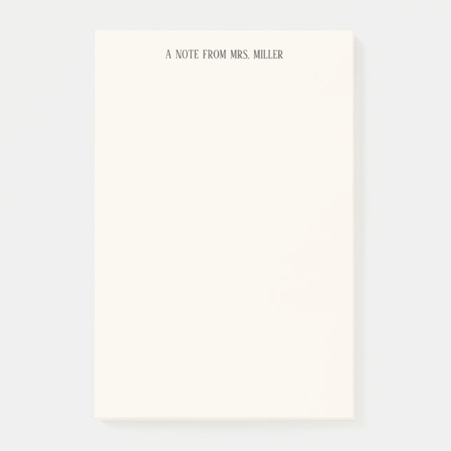 Simple Elegant Personalized Teacher Note (Front)