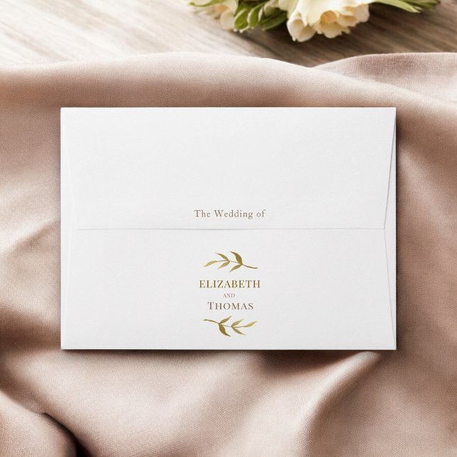simple elegant personalized wedding  envelope (personalized modern elegant wedding envelope )