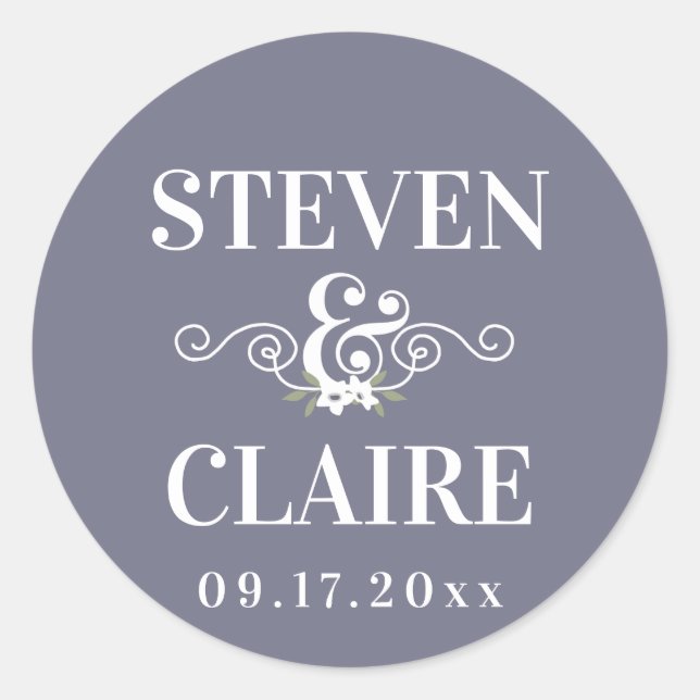 Simple Elegant Personalized Wedding Envelope Seal (Front)