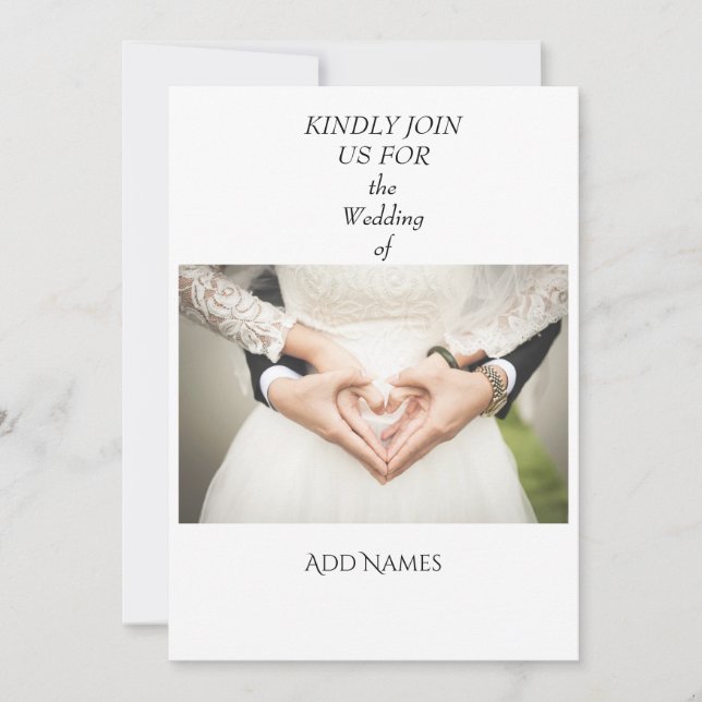 Simple Elegant Personalized Wedding Invitation (Front)
