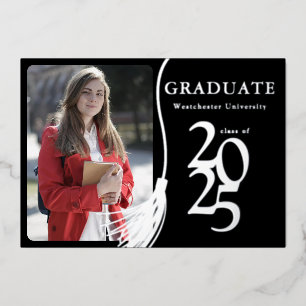 Simple Elegant Photo Black White Graduation