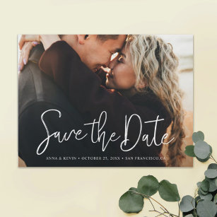 Simple Elegant Photo Custom Wedding Save the Date Magnetic Invitation
