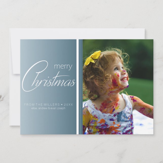 Simple Elegant Photo editable Holiday Card (Front)