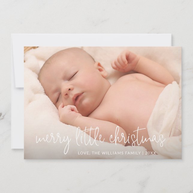 Simple Elegant Photo Holiday Faire-part de naissan (Devant)