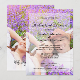 Simple Elegant  Photo Minimalist Rehearsal Dinner Invitation