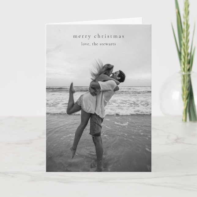 Simple Elegant Photo Modern Christmas Holiday Card (Front)