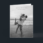 Simple Elegant Photo Modern Christmas Holiday Card<br><div class="desc">Modern Christmas card featuring a simple yet elegant design with "merry christmas" over your favourite photo.</div>