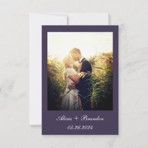 Simple Elegant Photo Purple Lilac Text Wedding Save The Date