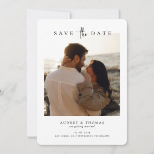 Simple Elegant Photo Rounded Wedding Save the Date
