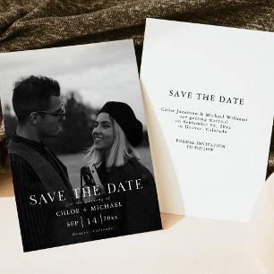 Simple Elegant Photo Save the Date Invitation