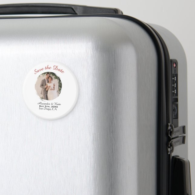 Simple Elegant Photo Save the Date Magnet (In Situ (Luggage))