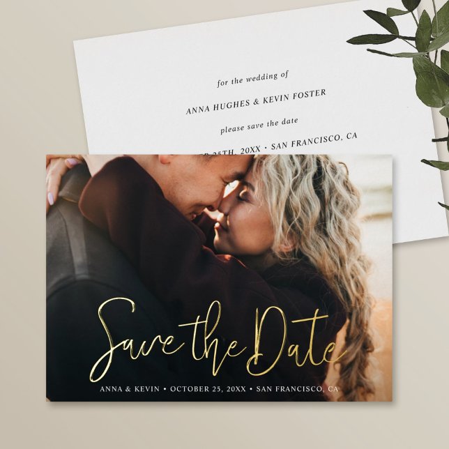 Simple Elegant Photo Save the Date Wedding Gold (Creator Uploaded)