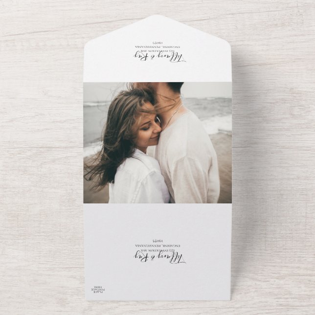 Simple Elegant Photo Seal And Send All In One Invitation (Outside)