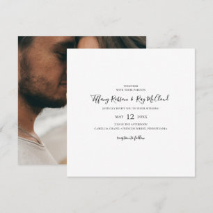 Simple Elegant Photo Square Wedding Invitation
