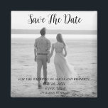 Simple Elegant Photo Wedding Modern Black Magnet<br><div class="desc">Simple,  elegant,  black and white,  modern photo Wedding,  Save the Date magnet. You can personalize it with your details.</div>