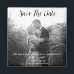 Simple Elegant Photo Wedding Modern Black Magnet<br><div class="desc">Simple,  elegant,  black and white,  modern photo Wedding,  Save the Date magnet. You can personalize it with your details.</div>