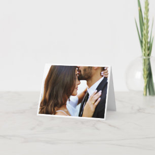Simple Elegant Photo Wedding Pre-Written Message Thank You Card