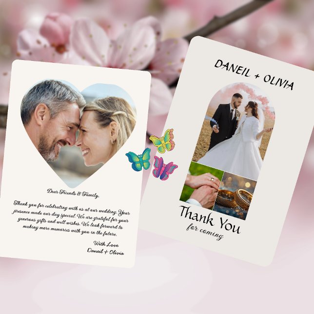 Simple Elegant Photo Wedding Thank You Card S Note (#foryou)